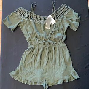 Green Cotton On Dani Cold Shoulder Playsuit/Romper